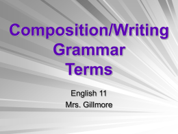 Composition/Writing Grammar Terms