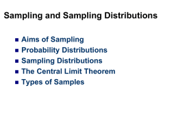Chapter 11 Sampling and Sampling Distributions