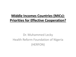 Middle Incomes Countries (MICs): How Does Development