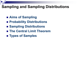 Chapter 11 Sampling and Sampling Distributions