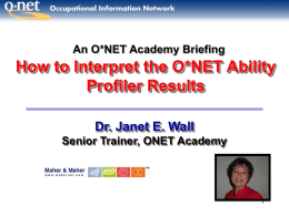 How to Interpret and Use the O*NET Ability Profiler Results