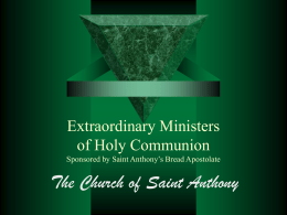 Extraordinary Ministers of Holy Communion