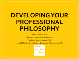Developing Your Professional Philosophy