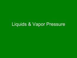 Liquids & Vapor Pressure - Wappingers Central School District