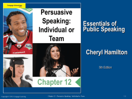 Essentials of Public Speaking, 3e: Chapter 1