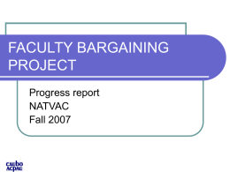 FACULTY BARGAINING PROJECT