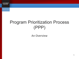 Program Prioritization Process (PPP)