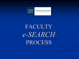 SEARCH PROCESS - University of Nevada, Reno