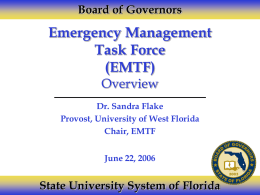 DRAFT Emergency Management Task Force (EMTF) Overview