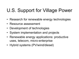 U.S. Support for Village Power - APEC