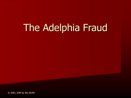 The Adelphia Scandal - Welcome to the AICPA