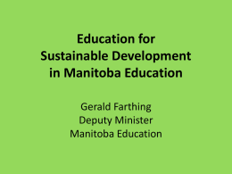 Education for Sustainable Development in Manitoba