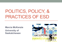 Politics, policy, & practice in ESD