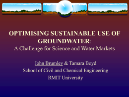 GROUNDWATER TRADING IN AUSTRALIA: A Preliminary Analysis