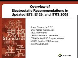 Overview of Electrostatic Recommendations in Updated E78