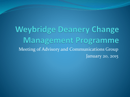 Weybridge Deanery Change Management Programme