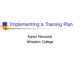 Implementing a Training Plan