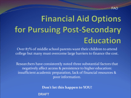 Financial Aid Options for Pursuing Post