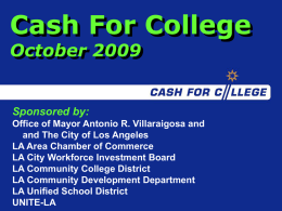 Cash for College (PARENT VERSION) October 2009