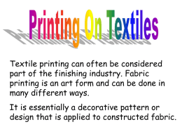 Printing on textiles - PowerPoint Presentation