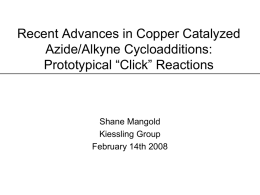 Recent Advances in Copper Catalyzed 1,3
