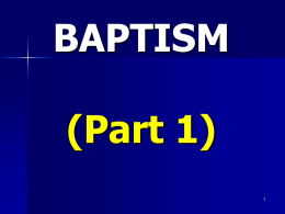 THE DOCTRINE OF BAPTISM - Greatbarr Church of Christ