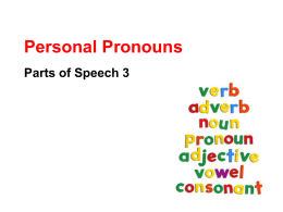 Personal Pronouns - Ereading Worksheets