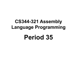 CS344-321 Assembly Language Programming