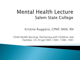 Mental Health Lecture - Salem State University
