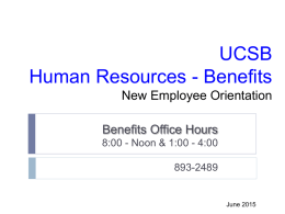 New Employee Orientation - University of California, Santa