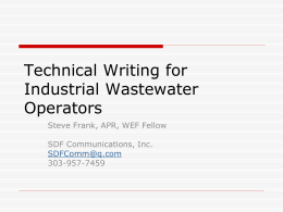 Technical Writing for Industrial Wastewater Operators