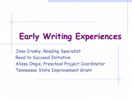Writing with Young Children - Tennessee State Personnel
