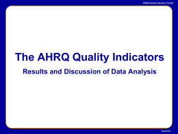 Background for AHRQ Quality Indicators