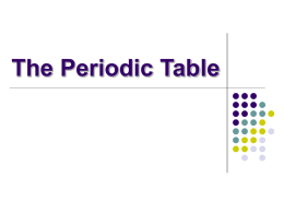 The Periodic Table - Mr. Hounslow's Physics Page