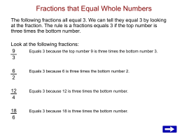Fractions that Equal Whole Numbers
