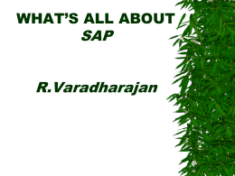 WHAT’S ALL ABOUT SAP