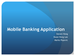 Mobile Banking - Marko B Popovic