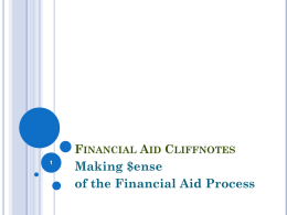 Financial Aid in Cliffnotes