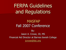 The following is a presentation prepared for MASFAP’s Fall
