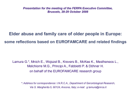 Future of informal carer of older people in Europe: trends