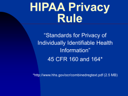 HIPAA Privacy Rule - Bowling Green State University