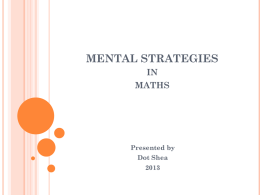 MENTAL STRATEGIES in maths