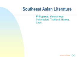Southeast Asian Literature - Northern Illinois University