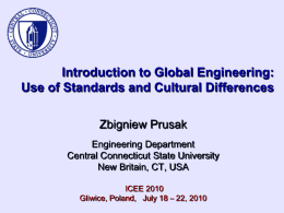 Use of Engineering Standards for Introduction to Global