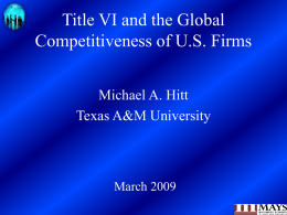 Title VI and the Global Competitiveness of U.S. Firms