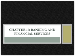 Chapter 17: Banking and Financial Services