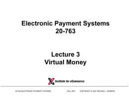 Virtual Money - Carnegie Mellon University