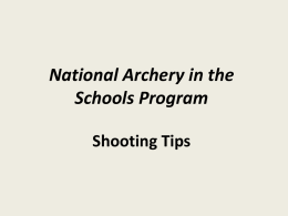 National Archery in the Schools Program Shooting Tips