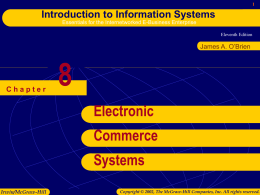 Chapter 8: Electronic Commerce Systems