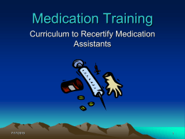 Medication Training - Shelby County Schools